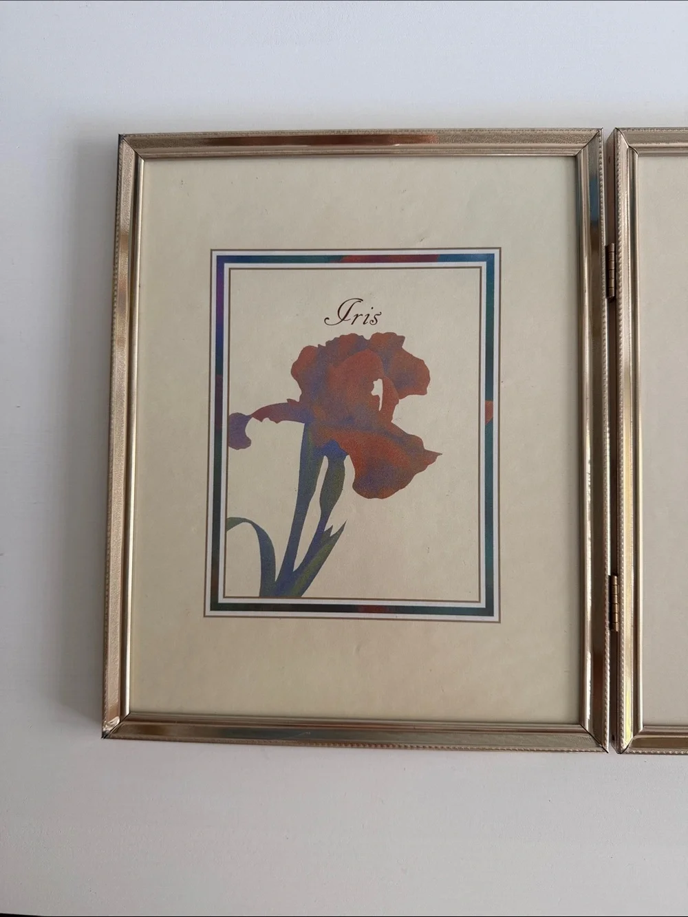 Vintage Double Photo Hinged Gold Toned Frame 8 x 10